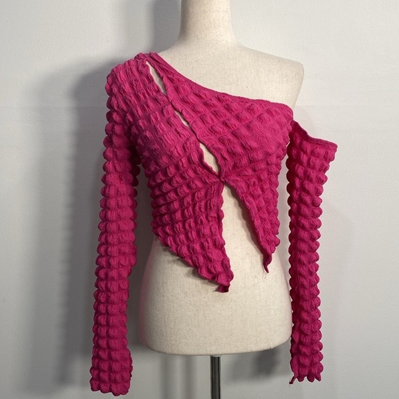 Fashion Nova Popcorn Pant Set Flare Medium Barbiecore - Picture 9 of 13